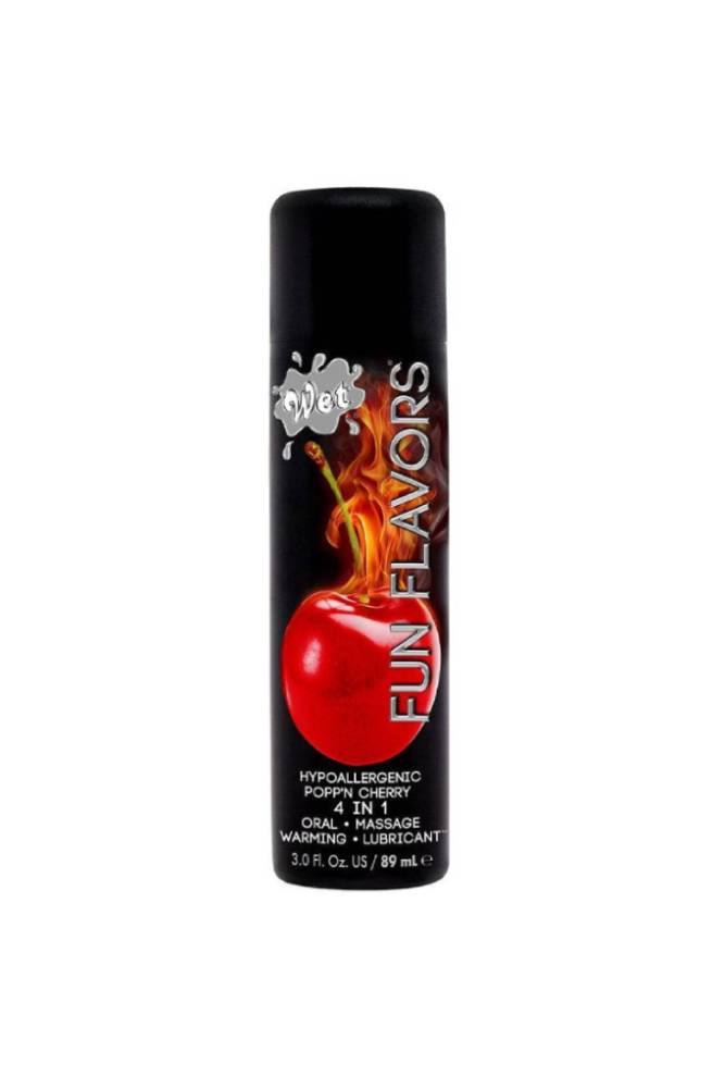 Wet - Fun Flavours - 4 in 1 Warming Flavoured Lubricant - Popp'N Cherry - 3oz - Stag Shop