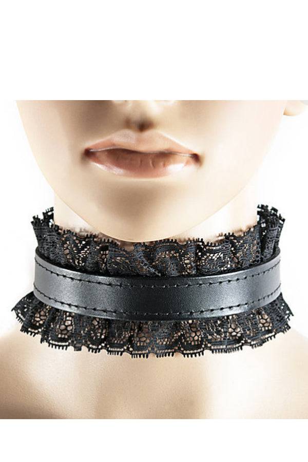 Ego Driven - Fancy Lace Choker - Black - Medium - Stag Shop