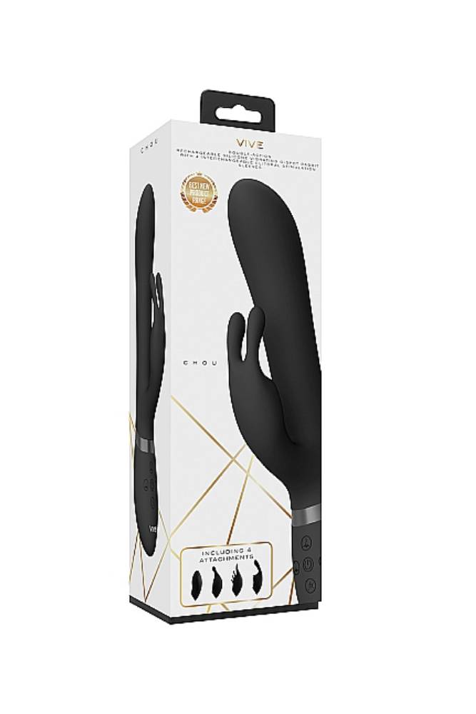 Shots Toys - VIVE - Chou Rabbit Vibrator - Black - Stag Shop