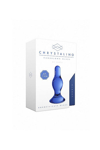 Shots Toys - Chrystalino - Classy Glass Butt Plug - Blue - Stag Shop
