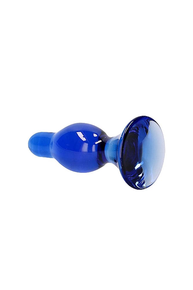 Shots Toys - Chrystalino - Classy Glass Butt Plug - Blue - Stag Shop