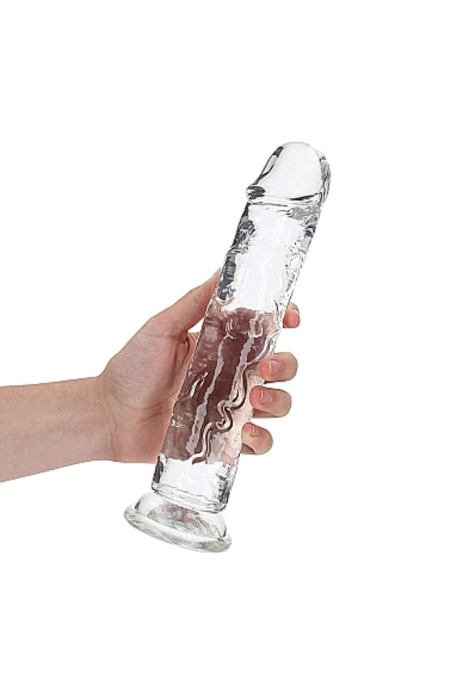 Shots Toys - Real Rock - 10" Realistic Dildo with Suction Cup - Clear - Stag Shop