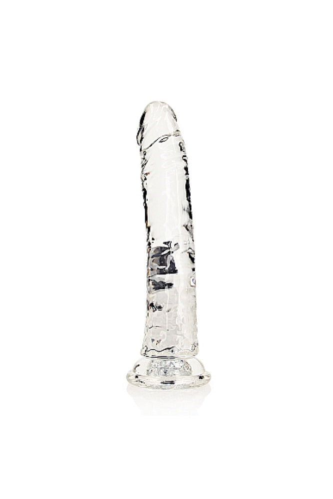 Shots Toys - Real Rock - 8" Slim Realistic Dildo with Suction Cup - Clear - Stag Shop