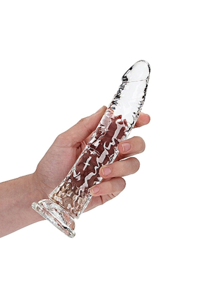 Shots Toys - Real Rock - 8" Slim Realistic Dildo with Suction Cup - Clear - Stag Shop