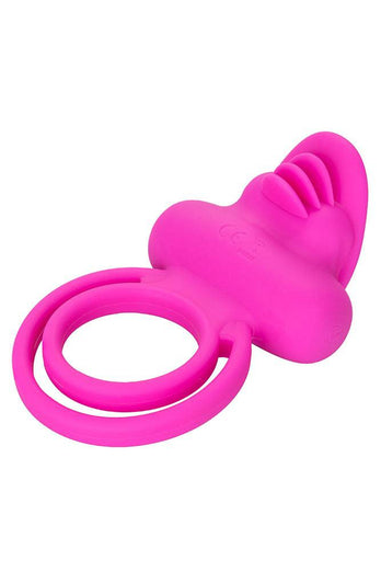 Cal Exotics - Rechargeable Dual Clit Flicker Cock Ring - Pink - Stag Shop