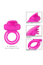 Cal Exotics - Rechargeable Dual Clit Flicker Cock Ring - Pink - Stag Shop