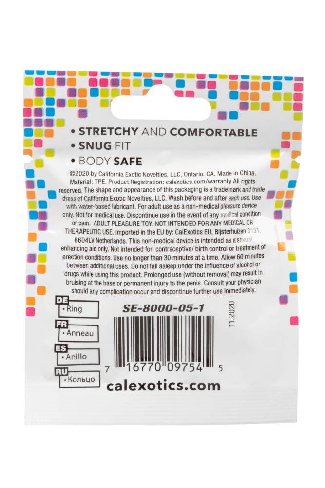 Cal Exotics - Foil Pack - X-Large Cock Ring - Clear - Stag Shop