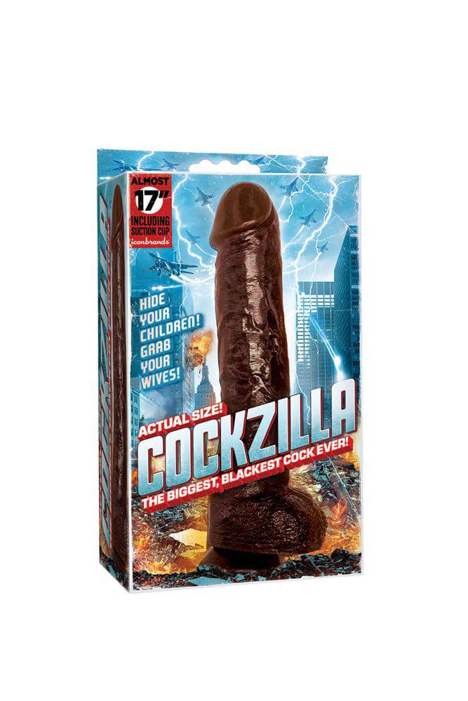 Icon Male - Cockzilla Realistic Dildo - Black - Stag Shop