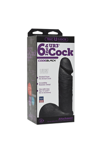 Thumbnail for Vac-U-Lock by Doc Johnson - CodeBlack - 6 Inch Ultraskyn Cock - Stag Shop