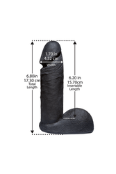 Vac-U-Lock by Doc Johnson - CodeBlack - 6 Inch Ultraskyn Cock - Stag Shop