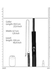 Ouch by Shots Toys - Black & White - Velcro Collar with Leash & Hand Cuffs - Black - Stag Shop