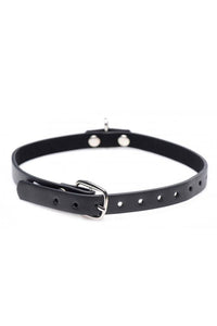 Thumbnail for XR Brands - Master Series - Collared Vixen Silver Ring Slim Choker - Black - Stag Shop