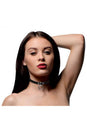 XR Brands - Master Series - Collared Vixen Silver Ring Slim Choker - Black - Stag Shop