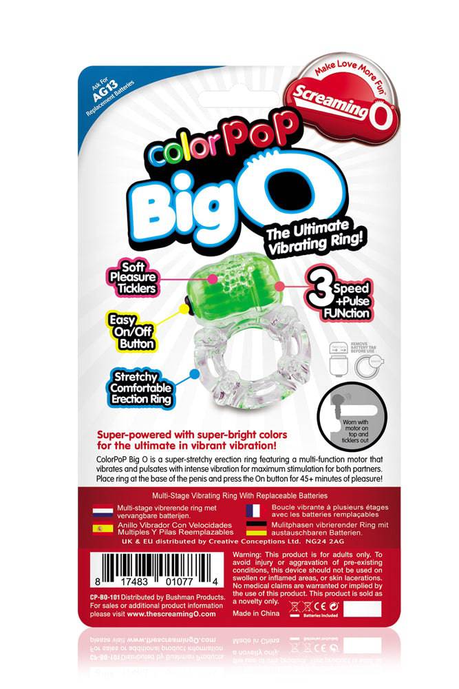 Screaming O - ColourPop - Big O Vibrating Cock Ring - Assorted - Stag Shop