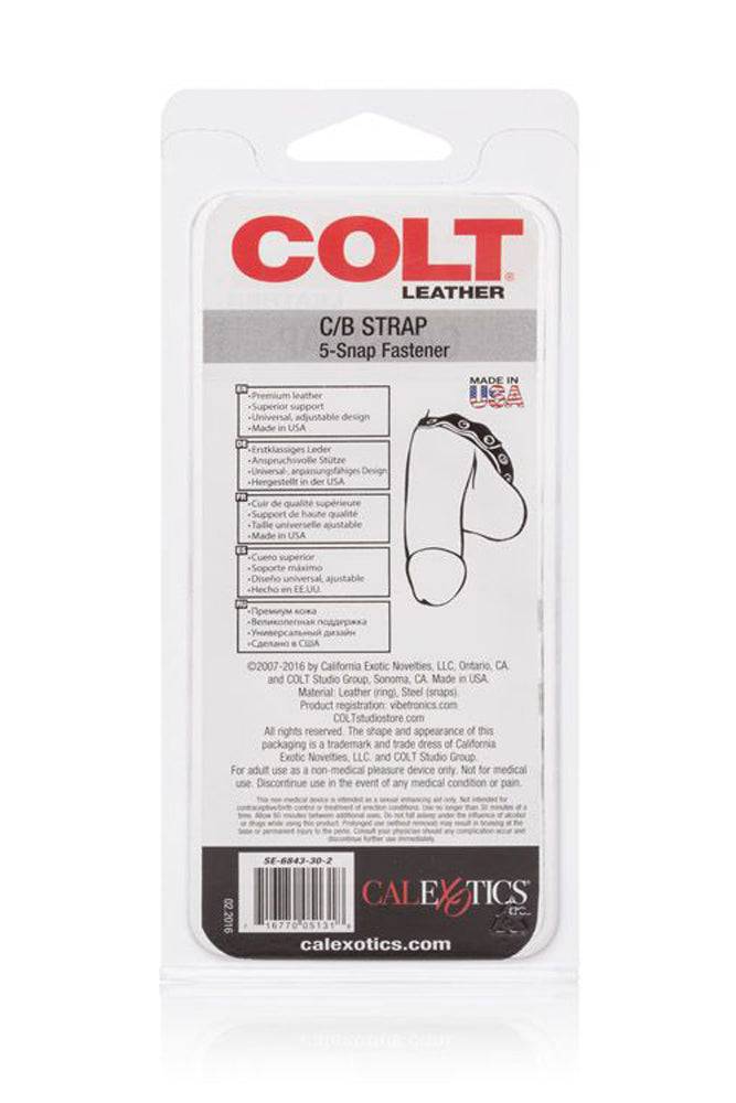 Cal Exotics - Colt - Adjustable 5 Snap Leather Cock/Ball Strap - Stag Shop