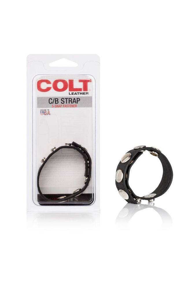 Cal Exotics - Colt - Adjustable 5 Snap Leather Cock/Ball Strap - Stag Shop