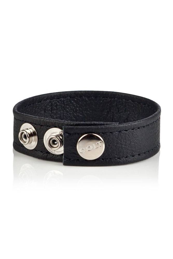 Cal Exotics - Colt - Adjustable 3 Snap Leather Cock/Ball Strap - Stag Shop