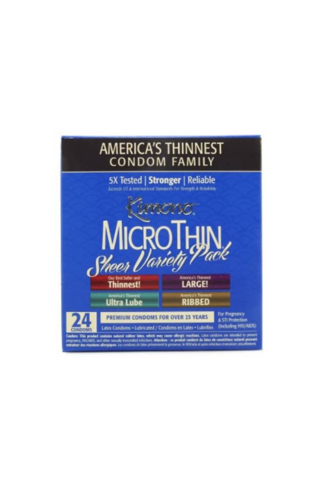 Kimono - MicroThin Sheer Condoms - Variety 24 Pack - Stag Shop