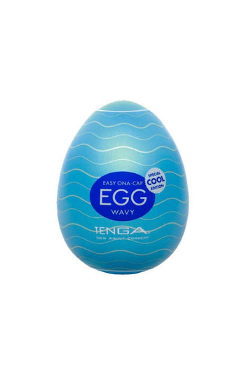 Tenga - Egg - Wavy - Cooling Textured Egg Masturbator - Stag Shop