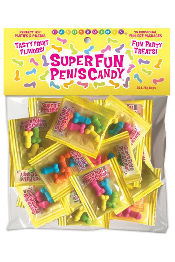 Little Genie - Candy Prints - Super Fun Penis Candy - 25 Individual Bags - Stag Shop