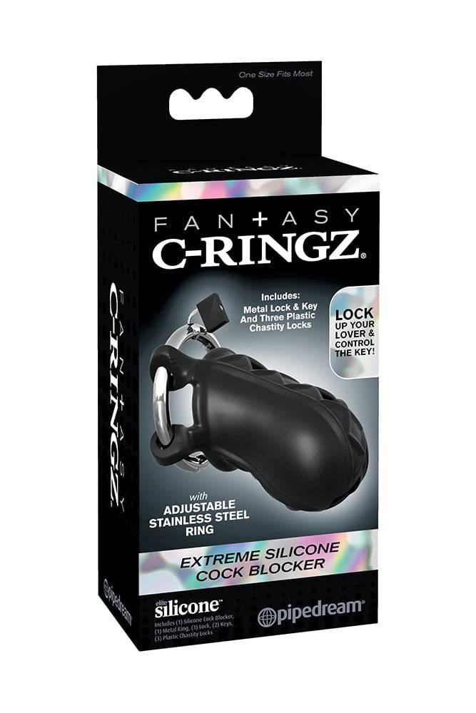 Pipedream - Fantasy C-Ringz - Extreme Silicone Cock Blocker Cock Cage - Black - Stag Shop