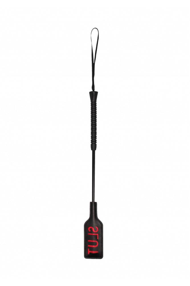 Ouch by Shots Toys - SLUT Crop - Black/Red - Stag Shop