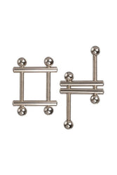 Cal Exotics - Nipple Grips - Crossbar Nipple Vises - Silver - Stag Shop