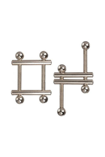 Cal Exotics - Nipple Grips - Crossbar Nipple Vises - Silver - Stag Shop