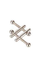 Cal Exotics - Nipple Grips - Crossbar Nipple Vises - Silver - Stag Shop