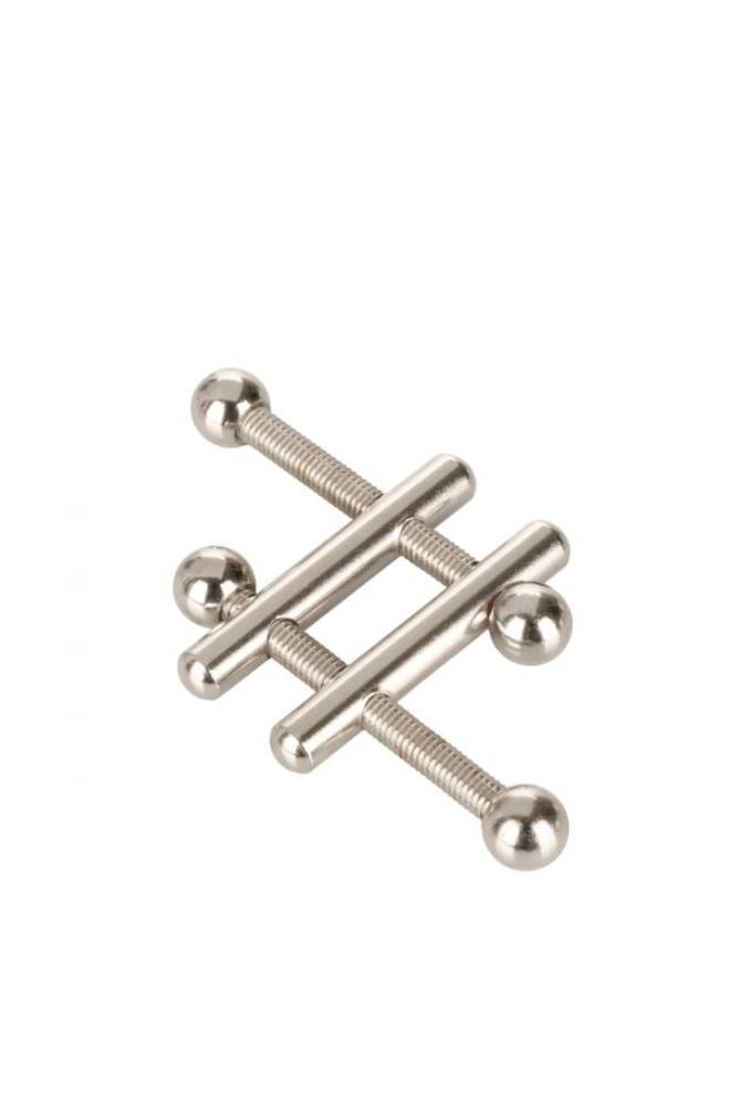 Cal Exotics - Nipple Grips - Crossbar Nipple Vises - Silver - Stag Shop