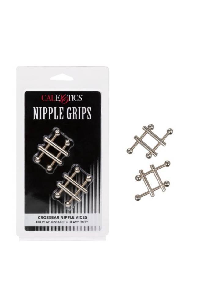Cal Exotics - Nipple Grips - Crossbar Nipple Vises - Silver - Stag Shop