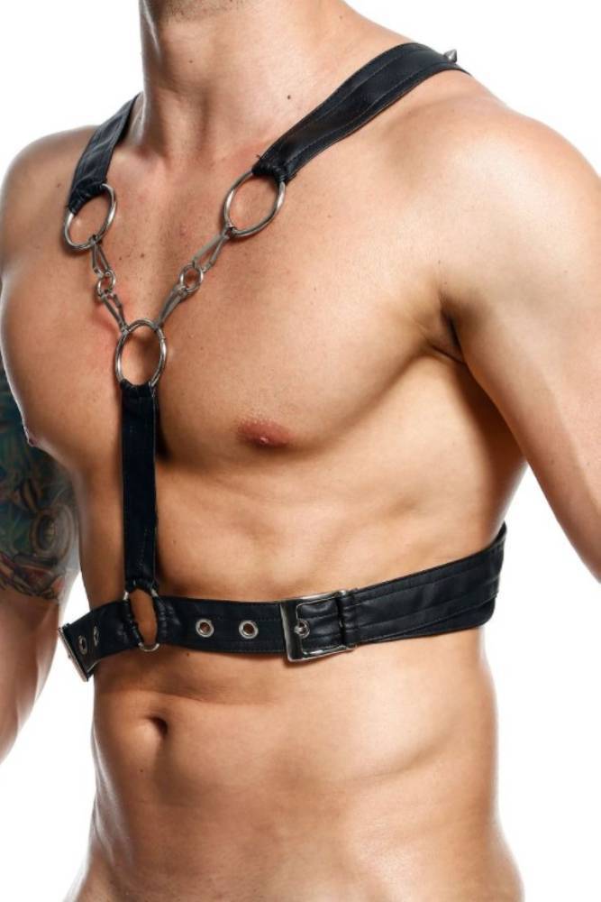 MaleBasics  - DNGEON -  Cross Chain Harness - Black - OS - Stag Shop