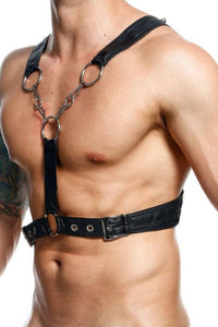 Thumbnail for MaleBasics  - DNGEON -  Cross Chain Harness - Black - OS - Stag Shop