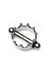 XR Brands - Master Series - Crowned Magnetic Nipple Clamps - Silver - Stag Shop