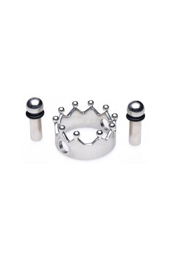 XR Brands - Master Series - Crowned Magnetic Nipple Clamps - Silver - Stag Shop
