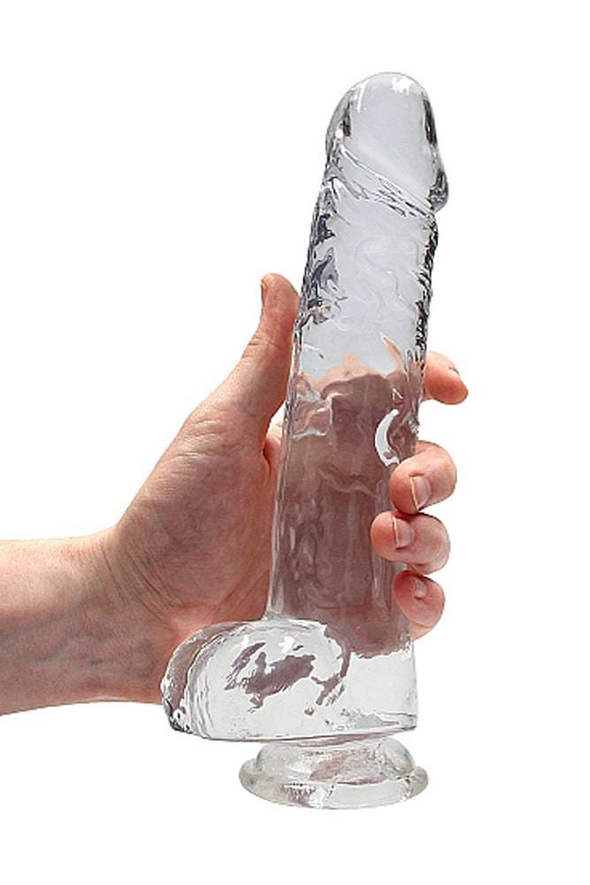 Shots Toys - RealRock - 9" Crystal Clear Dildo with Balls | Stag Shop Shots Toys - RealRock - 9" Crystal Clear Dildo with Balls | Stag Shop