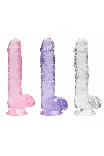 Shots Toys - Real Rock - 6-inch Crystal Clear Dildo - Assorted - Stag Shop