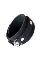 Stockroom - Locking Silicone Ankle Cuffs - Black/Silver - Stag Shop