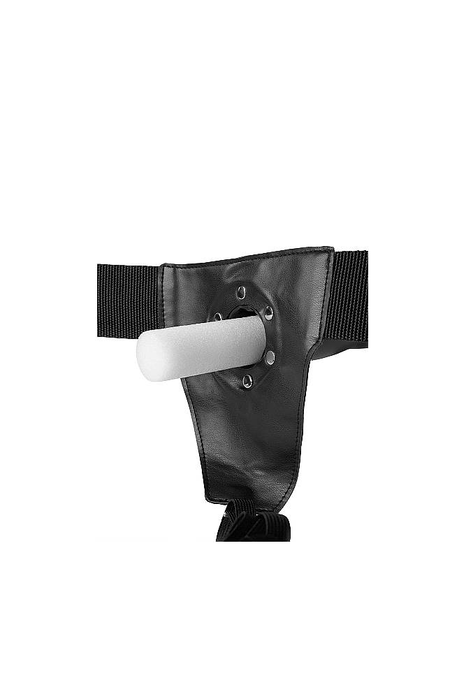 Ouch by Shots Toys - 8" Curved Hollow Strap-on - Black - Stag Shop