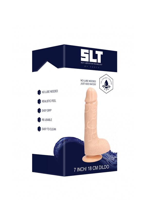 SLT by Shots Toys - Self Lubricating Dong - 7 inch - Beige - Stag Shop