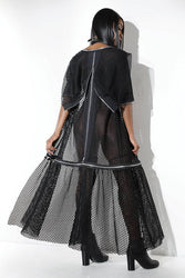 Coquette - D9379 - Fishnet Hooded Robe - Black - OS - Stag Shop