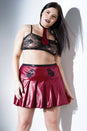 Coquette - D9383X - Skirt & Tie Set - Black/Merlot - Stag Shop