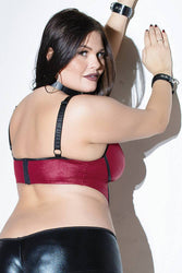 Coquette - D9384X - Corset Bra Top - Black/Merlot - Stag Shop