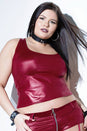 Coquette - D9385X - Crop Top - Merlot - OSXL - Stag Shop