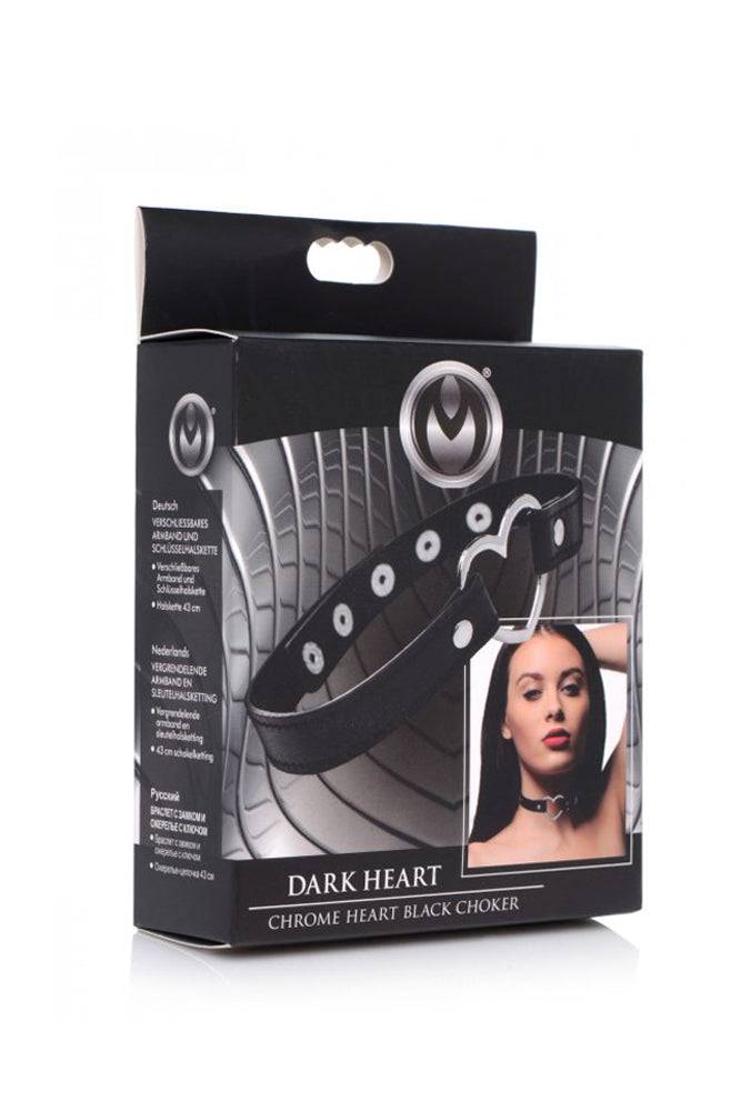 XR Brands - Master Series - Dark Heart Chrome Heart Choker - Black - Stag Shop