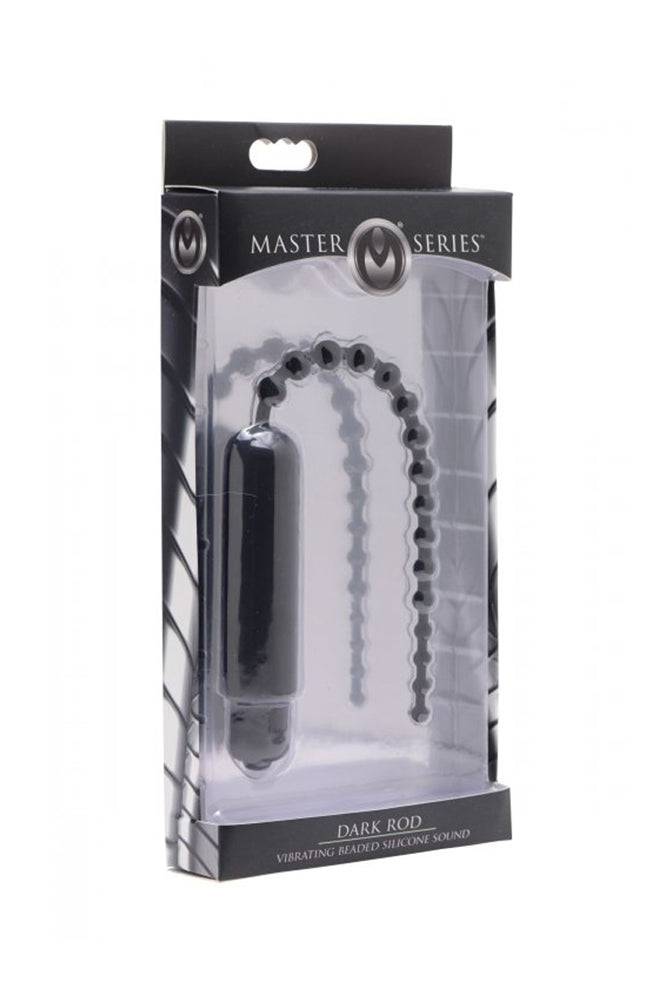 XR Brands - Master Series - Dark Rod Vibrating Beaded Silicone Sound - Stag Shop