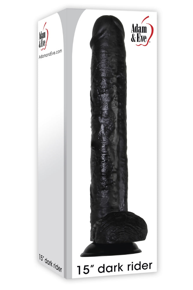 Adam & Eve - Dark Rider 15 Inch Dildo - Black - Stag Shop