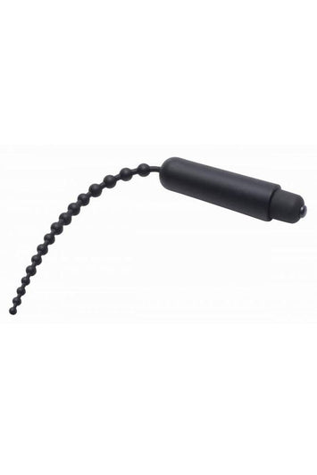 XR Brands - Master Series - Dark Rod Vibrating Beaded Silicone Sound - Stag Shop