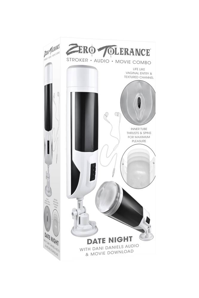 Zero Tolerance - Date Night with Dani Daniels Rotating Stroker with Movie & Audio - White - Stag Shop