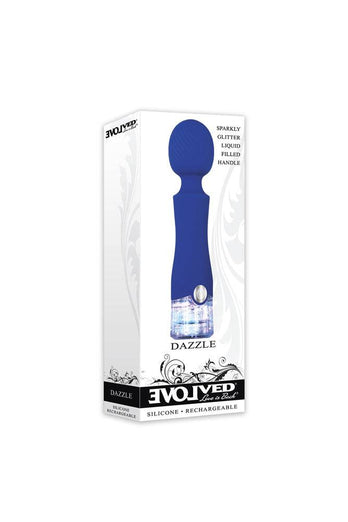 Evolved - Dazzle Mini Wand Vibrator - Blue - Stag Shop
